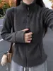 Chaqueta de forro polar Ollie adelgazante favorecedora con cuello alto para mujer, otoño invierno, cárdigan con cremallera, sudadera superior cálida de forro polar con manga larga