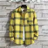 Camisa de Cuadros para Hombre de Manga Larga Estilo Coreano Suelta Moderna Guapo Talla Grande Chaqueta de Estudiante Primavera y Verano Nueva Camisa de Hombre