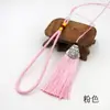 Colgante de Cuerda con Cuentas de Jade Sintético Borla de Boca de Pez Borla de Nudo Chino Accesorios para Colgar Decoración DIY