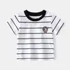 Camiseta de Manga Corta para Niños 2026 Verano Nuevo Estilo Niños Rayas Media Manga Moda Top Venta al por Mayor
