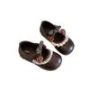 Zapatos de piel para niños JQ Jingqi, estilo retro francés, zapatos Mary Jane con lazo, colección de primavera y otoño para mujer, perfectos con vestidos, planos dulces y sencillos