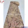 Vestido de novia con borde bordado y parte inferior de malla de tul con lentejuelas y bordado de rayas geométricas, tela de encaje