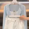 Cardigan de Punto Suave Glutinoso Versátil de Principios de Primavera 2025 Nuevo para Mujer Base Otoño e Invierno Color Sólido Estilo Coreano