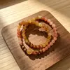 Pulsera de doble anillo de piedra de uva natural 5A y cristal blanco, moda pequeña fresca para verano, joyería de mano para chica, venta al por mayor