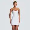 Vestido de Playa Festivo Vestido de Playa Festivo Ropa de Mujer de Comercio Exterior Ropa Formal Vestido de Vendaje Acanalado de Color Sólido