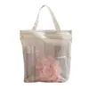 Bolsa de aseo simple para mujer, para baño, viaje, fitness, portátil, transpirable, con drenaje, bolsa de almacenamiento, bandolera de malla, bolsa de cosméticos