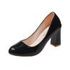 Zapatos de Trabajo de Caña Baja Nuevos de Comercio Exterior Verano 2025, Talla Grande, Tacones Gruesos Altos, Slip-On, Punta Fina, Tacón Grueso, Punta Redonda Zapatos para Mujer