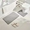 Juego de Alfombrillas de Piso de Coral Polar Transfronterizo Estilo Simple Baño Antideslizante Fácil de Limpiar Baño Absorbente de Agua Alfombrilla de Piso