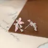 Brincos de Flor de Zircônia Super Fada, Presilhas de Orelha em Espiral para Mosquitos, Design Exclusivo, Simples e Versátil, Brincos Elegantes para Mulheres