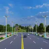 Luminária Magnólia Chinesa Poste Alto para Rua 6m Quadrado Luz de Paisagismo Estrada Municipal Parque Moderno Minimalista 7/ 8m