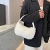 Nova Bolsa de Pelúcia com Trança para Axila Outono e Inverno, Fofa, Simples, Design de Nicho, High-End, Grande Capacidade, Versátil para Mulheres
