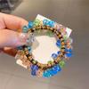 Nuevo Pulsera de Cristal de Color Dongdaemun Coreana Anillo para el Cabello Bandas Elásticas de Goma de Doble Propósito Accesorios para el Cabello Hechos a Mano con Cuentas Titular