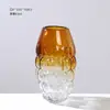 Vaso de Flores de Vidro com Bolinhas Gradiente Âmbar Minimalista, Prato de Frutas para Escritório, Sala de Estar, Sala de Jantar, Hall de Entrada, Decoração de Vaso para Arranjo de Flores