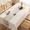 Toalha de Mesa Modelo Novo 2025, Sem Lavar, Impermeável, à Prova de Óleo, Resistente ao Calor, Toalha de Mesa de PVC para Mesa de Centro Simples de Desenho Animado
