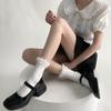 Japonês Doce Estilo Lolita Gaze Branca Vertical Tira Pilha Meias Emagrecimento JK Fio Meias de Algodão Meias Femininas de Comprimento Médio