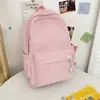 Ins bolsa escolar estilo japonês para menina versão coreana estudante do ensino fundamental mochila fofa cor de doce ensino médio simples moderna grande capacidade dupla alça