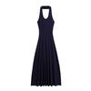 Vestido Sexy de Decote Halter Cinturado para Menina Quente e Luxuriosa Vestido Sexy Longo de Colete Cinturado com Grandes Costas Nuas