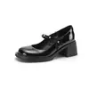 Zapatos Casuales de Nuevo Estilo con Tacones Gruesos Medianos, Elegantes Correas con Lazo de Perlas, Zapatos de Princesa, Zapatos de la Suerte, Tallas 33-43