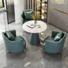 Conjunto de Sofá de Um Lugar de Luxo e Mesa de Centro para Lazer, Recepção de Hotel, Escritório, Sala de Vendas, Mesas e Cadeiras de Reunião, Salão de Beleza