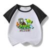 Traje de verano de manga corta para niños y niñas de Plants vs Zombies, nuevo estilo occidental, ropa de bebé, pantalones cortos, traje de dos piezas para niños