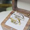 Anillo de Perla Natural de Alta Calidad Dan Tao Jewelry con Diseño de Múltiples Perlas Chapado en Oro, Tamaño Ajustable, Venta al por Mayor, Princesa Fugitiva Perla Blanca