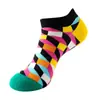 Meias curtas masculinas de algodão para primavera e verão finas invisíveis tendência de comércio exterior ins absorventes de suor coloridas meias soquete para crianças atacado