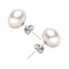 Pendientes de perlas de pan al vapor de agua dulce natural de plata esterlina S925 transfronterizos, pendientes de perlas de temperamento compacto para mujer, joyería de plata