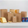 Bolsa de Papel Kraft a Prueba de Aceite Desechable Grado Alimenticio Almacenamiento Horneado Tostada Empaque Espesado Bolsa para Llevar Bolsa de Empaque Personalizada