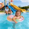 Flotador Inflable Transparente para Niños con Lentejuelas, Estilo Cielo Estrellado, Flotador Redondo, Flotador para Axilas, PVC Inflable Ecológico