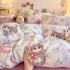 Juego de cuatro piezas de leche polar de invierno, sábana y funda de edredón de coral engrosado Clase A, ropa de cama con forro polar, juego de tres piezas para estudiantes