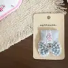 Nuevo Estilo Encaje Fresco Cuadros Conejo Moño Pinza para el Cabello de Niños Pasador Pinza Lateral Pinza para Flequillo