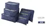 Conjunto de 6 Sacos de Armazenamento para Viagem Bolsa de Armazenamento Organizadora de Roupas e Roupas Íntimas em Tecido Oxford Seis Peças Bolsa de Armazenamento para Bagagem