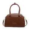 Bolso de bolos tejido retro moderno, gran capacidad, bolso de mano casual francés 2026, bolso de hombro y bandolera para mujer