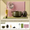 Tazón de Matcha Estrellado Horneado en Horno de Fábrica, Batidor de Té de Cerámica, Juego de Herramientas Batidoras de Matcha Japonés de 100 Púas