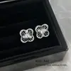 Pendientes de Encaje Calado Flor de Zirconia Estilo Coreano Pendientes de Flor Dulces Elegantes Franceses Lujo Accesible Pendientes de Gama Alta para Mujer