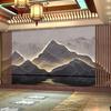 Papel tapiz de pared de fondo con forma de montaña para oficina de jefe con montañas al fondo nuevo estilo chino placa de roca pintura de paisaje rocoso papel tapiz de rocalla
