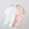 Ropa de aire acondicionado de seda ecológica de manga larga Pijamas para niños Monos para bebés de hombre y mujer Primavera y Verano Hielo Fino de Seda