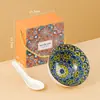 Conjunto de Tigelas e Hashis Coloridos Subglaceados Boêmios Transfronteiriços Conjunto de Tigelas de Cerâmica Abertura da Tigela Utensílios de Mesa Caixa de Presente Atacado Pequenos Presentes