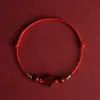 Pulseira Torcida de Corda Vermelha com Trevo de Quatro Folhas de Cinábrio Torcida para Homens e Mulheres, Extremamente Fina, Boa Sorte e Segurança no Ano de Nascimento, Pulseira Simples Pulseira