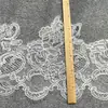 Nuevos Accesorios para Ropa de Encaje Floral Bordado Blanco y Negro DIY Hecho a Mano Hilo de Seda de Pescado Tira de Encaje Hidrosoluble de 31 cm de Ancho
