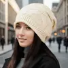 Gorro de Punto Acrílico Venta al por Mayor de Fábrica para Mujer Otoño e Invierno Suelto Cálido Gorro de Punto Cubrecabeza de una Sola Capa Gorro de Lana de Maternidad
