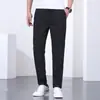 Pantalones Casuales Simples de Verano de Nuevo Estilo Transfronterizos para Hombre, Pantalones de Hombre Versátiles Elásticos Delgados de Seda de Hielo Estilo Coreano