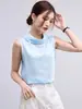 Elegante Colete com Gola Halter para Mulheres, Top de Linho de Verão Estilo Old Money de Alta Qualidade, Camisa Sem Mangas Francesa com Corte nos Ombros