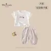 Xiafan Verano Nuevo Estilo Conjunto Clase A para Bebés y Niños Pequeños, Pantalones Anti-Mosquitos de Manga Corta, Conjunto de Dos Piezas Transpirable y Cómodo para Bebés Niñas