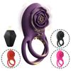 Anillo de bloqueo rosa vibración de 8 frecuencias silicona vibrador para hombres carga por succión magnética impermeable masturbación uso sexual adulto