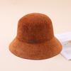 Otoño e Invierno 2025 Comercio Exterior Transfronterizo Nuevo Sombrero de Pescador de Punto de Chenilla Elegante Sombrero de Cúpula para Mujer con Ala Ancha