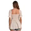 2025 Amazon Europeo y Americano Transfronterizo Verano Nuevo Top de Gasa Floral Cuello Cuadrado Camisa de Gasa Espalda Descubierta Ropa de Mujer Sexy