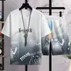 Conjunto Esportivo Casual Masculino Verão Novo Manga Curta Shorts Juventude Transfronteiriço Esportivo Conjunto de Duas Peças