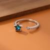 Moda azul mar profundo estrela de cinco pontas diamante personalidade temperamento anel aberto feminino atacado