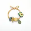 Ins Faixa de Cabelo Colorida com Frutas Feminina Menina Fofa Faixa para Couro Cabeludo Faixa de Cabelo Alta Elasticidade Couro Grosso Conjunto Corda de Cabelo Novo Estilo